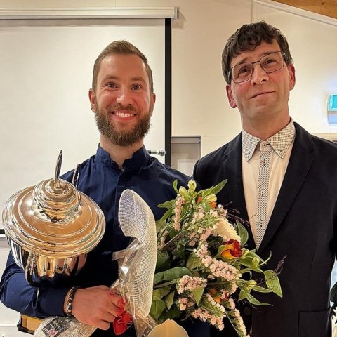 Sigtryggur Arnar Björnsson íþróttamaður árins 2023 og Gunnar Þór Gestsson formaður UMSS. 