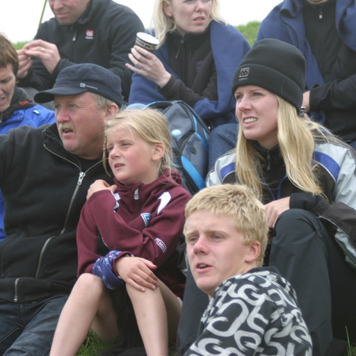 Hróflur, Eva Margrét, Anna Elísabet og Árni Rúnar að fylgjast með keppendum UMSS