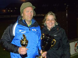 Gísli Páll Pálsson formaður HSK og Helga Guðrún Guðjónsdóttir formaður UMFÍ.