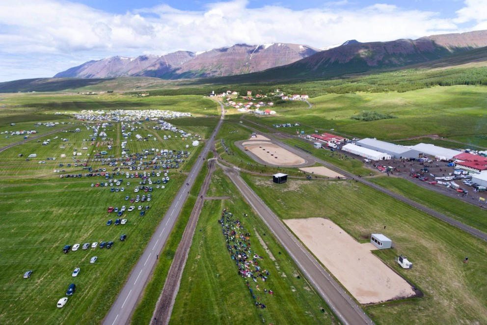 Séð yfir Landsmótssvæðið á Hólum í Hjaltadal 29.júní. Mynd: PIB