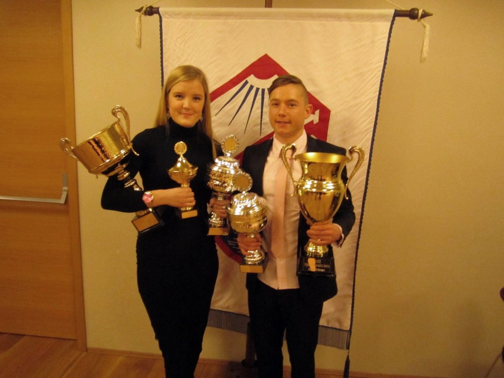 Frjálsíþróttakona UMSS 2015 Þóranna Ósk. og Frjálsíþróttamaður UMSS 2015 Daníel Þórarinsson. Ljósm./…