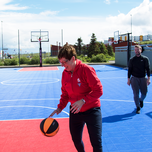 Klara, Sigríður og Þorvaldur bregða á leik. Mynd: UMFÍ