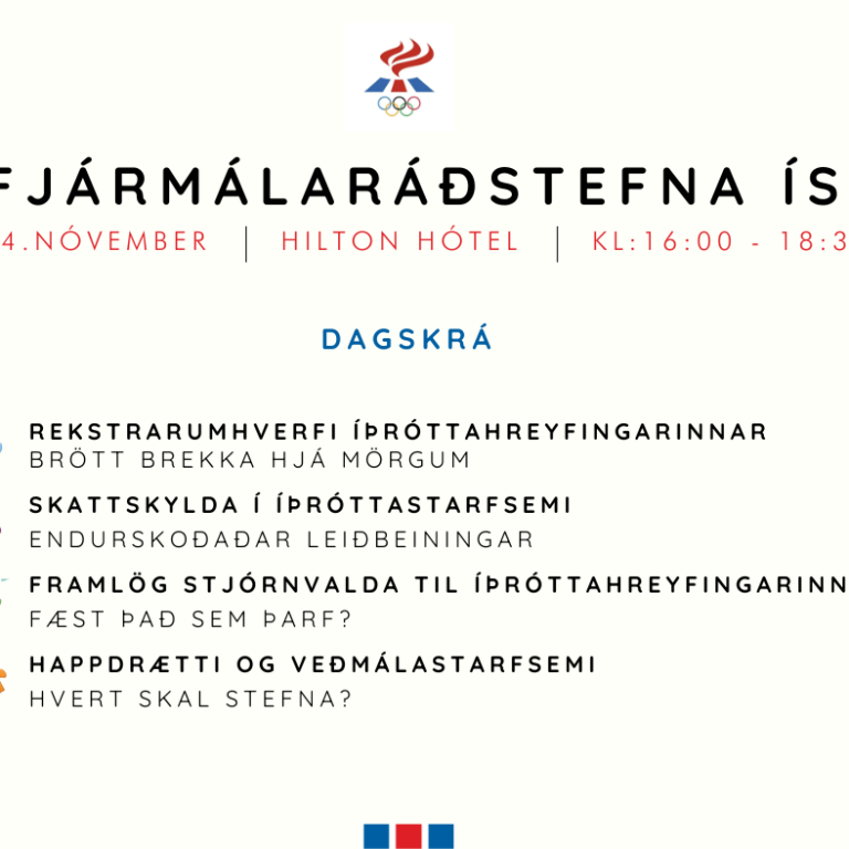Fjármálaráðstefna ÍSÍ verður 14. nóvember